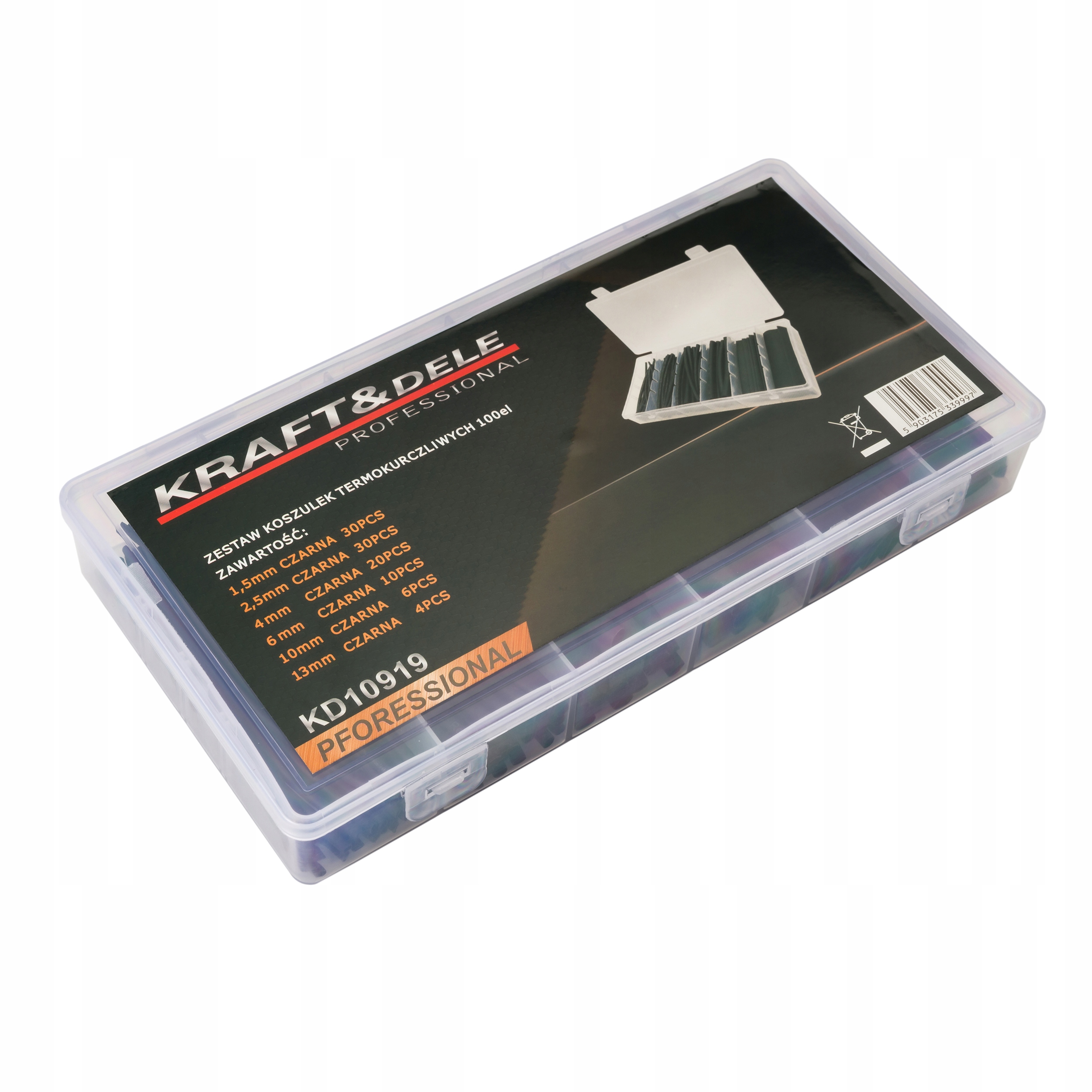 ZESTAW RUREK RURKI TERMOKURCZLIWE CZARNE 100SZT KOMPLET EAN (GTIN) 5905527918836