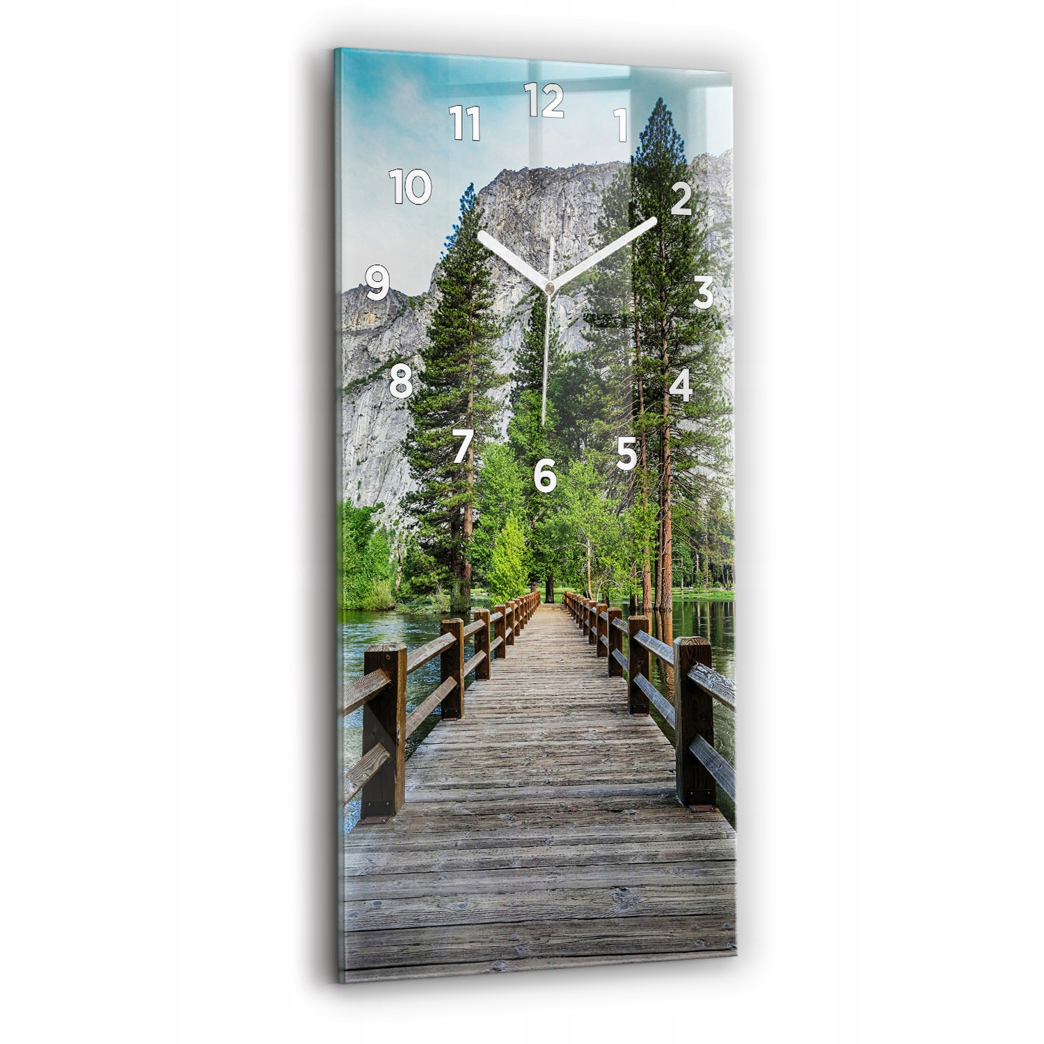Skleněný obraz Tichý kancelářský stůl do ložnice Nástěnný dřevěný most Yosemite