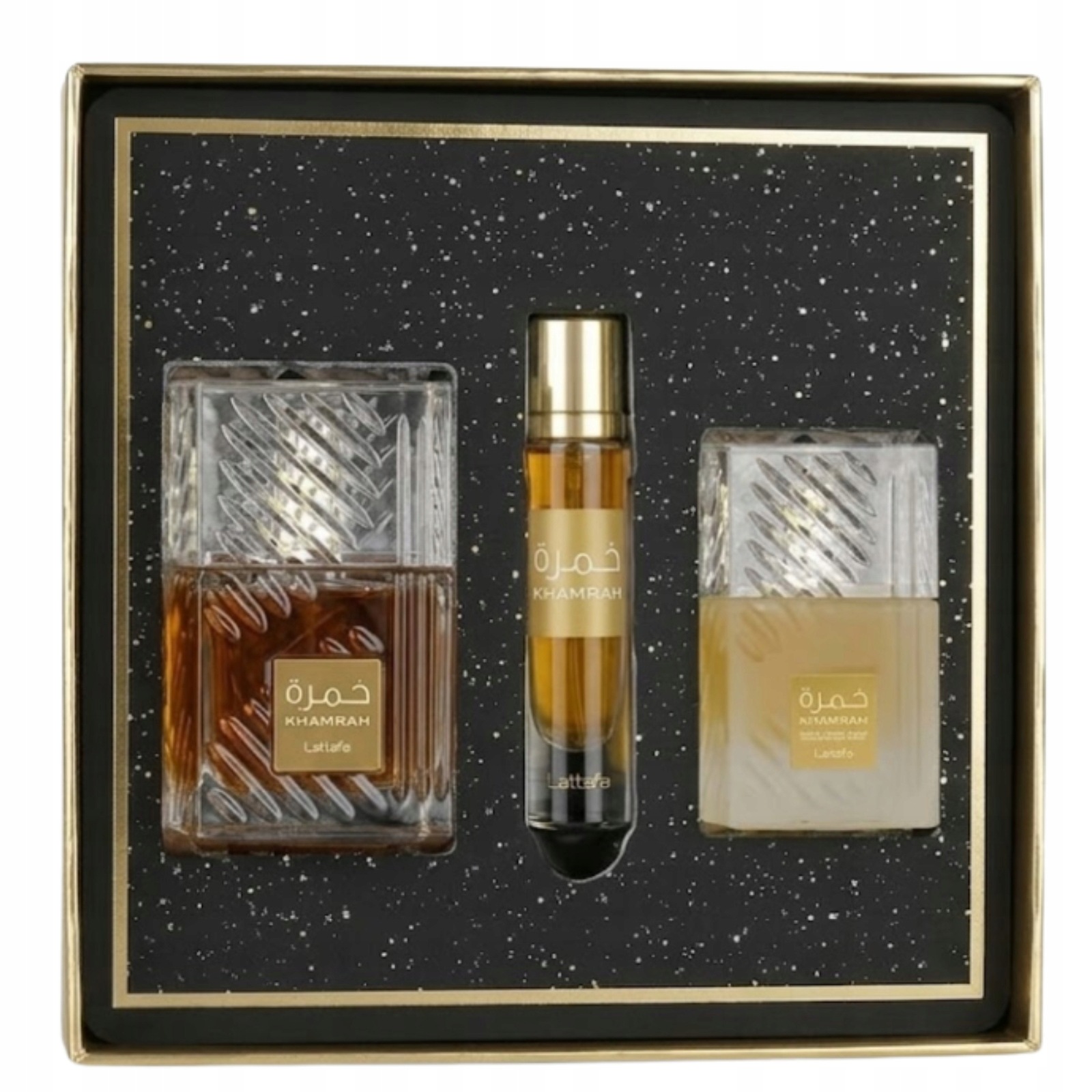 Lattafa Khamrah Parfémovaná voda 100 ml 12 ml Edp 50 ml Mist Giftset