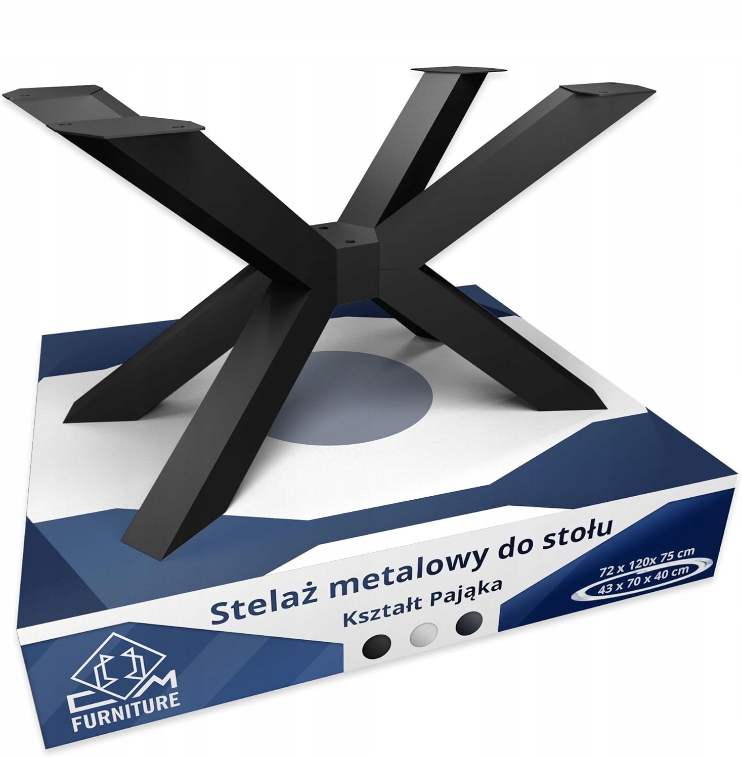 Kovová Noha Na Stolík Kávovej Lavice Pavúk Loft 70x40x43 cm