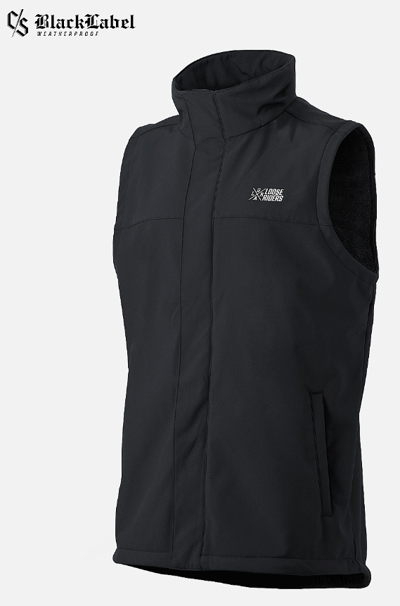 Loose Riders pánská softshellová vesta s kapucí MMXIII Black, velikost L