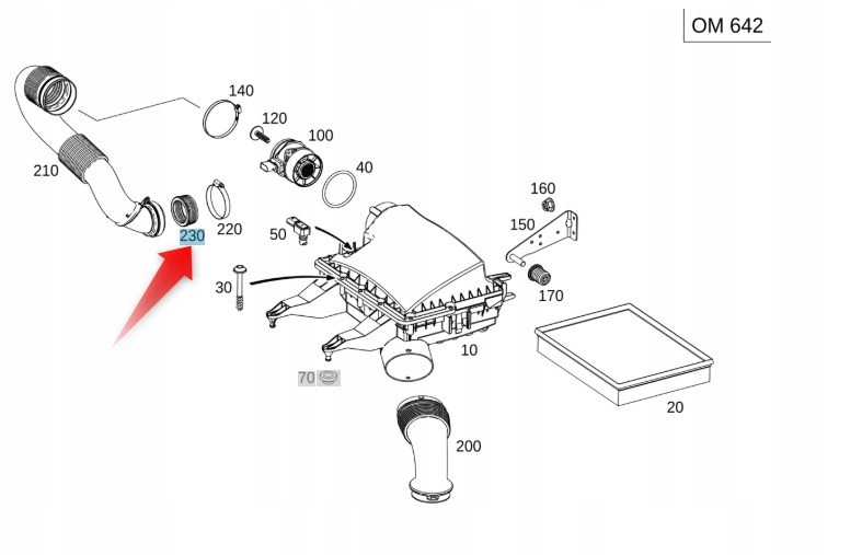 Těsnění Přívodu Turbo Sprinter Mercede OM642 CDI Mercedes Oe A0000940051