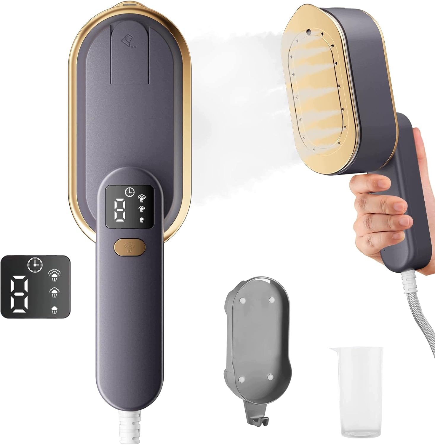 Parní Parník Na Oblečení 2000W LCD Rychlé Předehřívání 10S Otočná Rukojeť