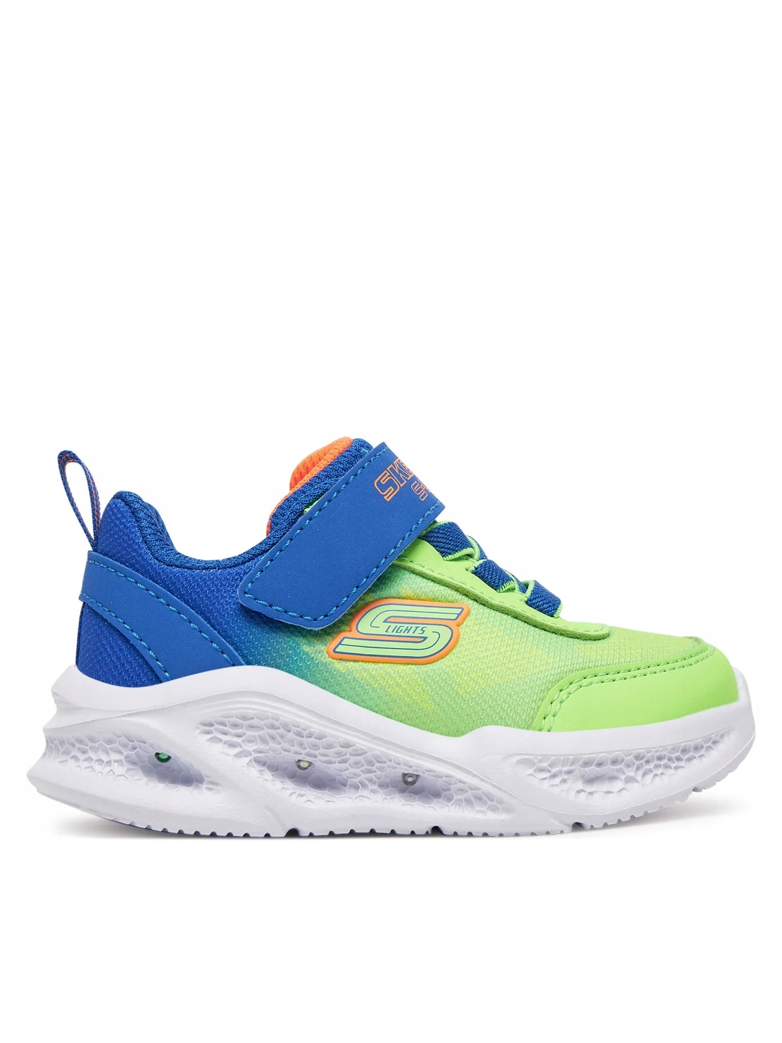 Buty dziecięce Skechers Meteor-Lights Krendox niebiesko/limonkowe 40149