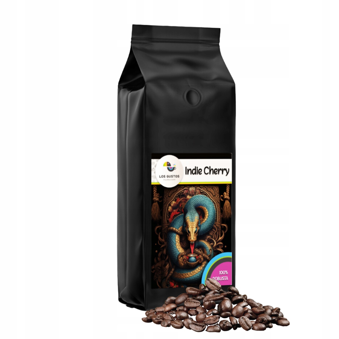 Levně Káva zrnková 1 kg Indie Cherry 100% Robusta Los Gustos