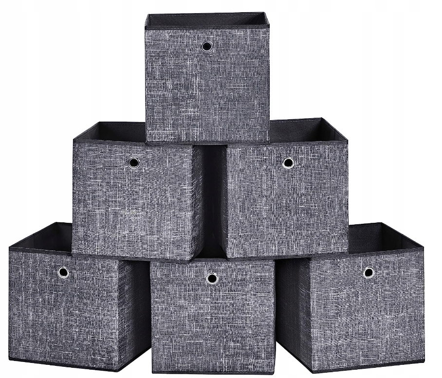 Černé Šedé Skládací Úložné Krabice 30X30X30