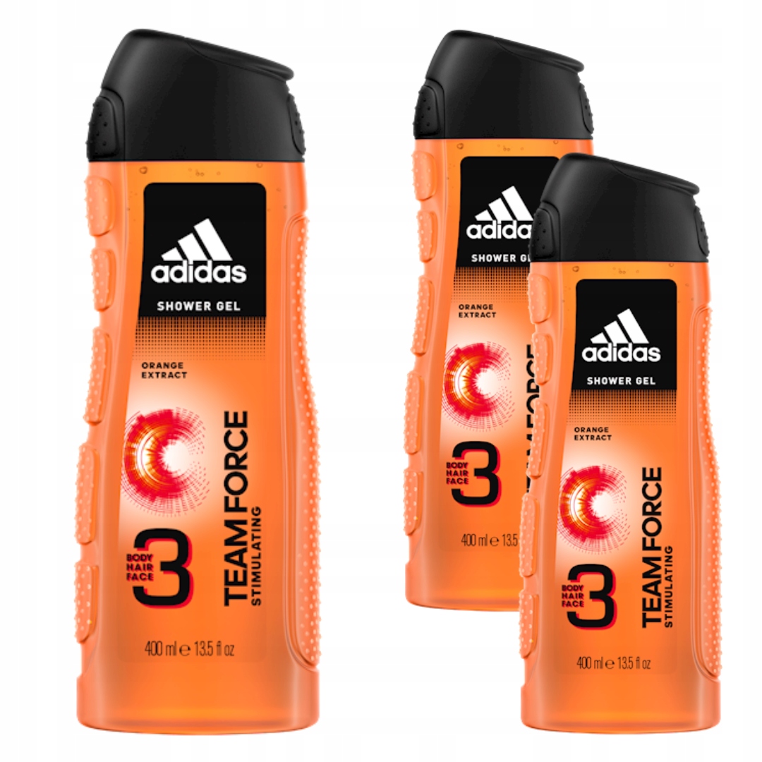 ADIDAS Żel pod prysznic Dla Mężczyzn Męski Team Force 400 ml x 3 sztuki