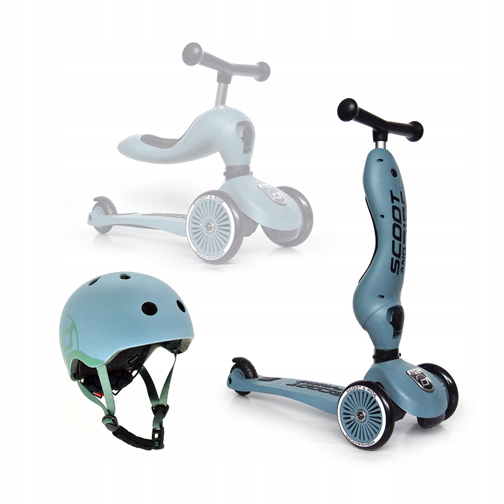 

Scootandride Zestaw Hulajnoga +kask 2w1 Steel 12m+