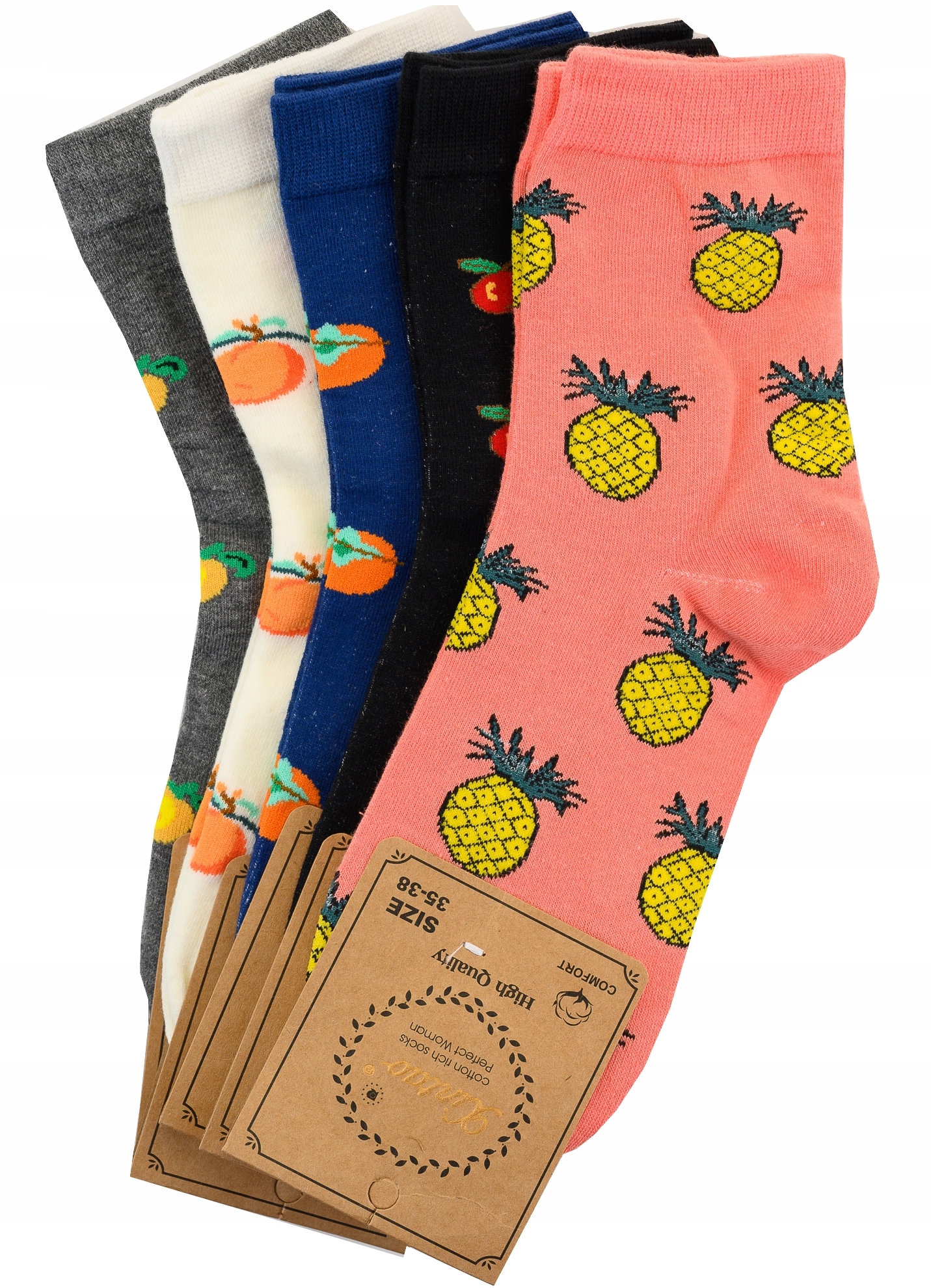 SKARPETY DAMSKIE BAWEŁNIANE KOLOROWE PREMIUM Marka Inna marka