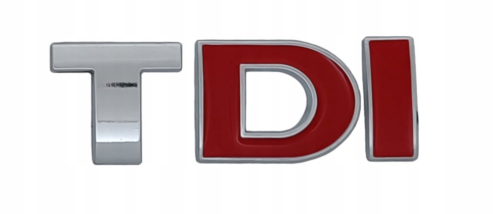 Emblemat Znaczek Napis Tdi DI Czerwone Metal Chrom