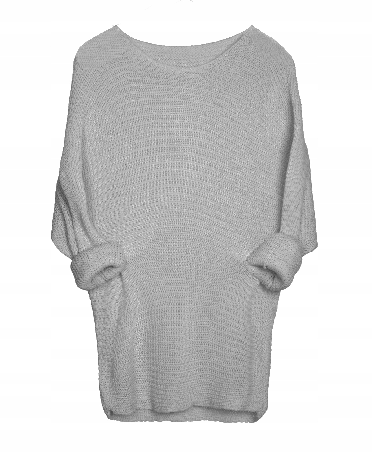 Zjawiskowy KOBIECY SWETEREK Mięciutki Nietoperz Wzór dominujący bez wzoru