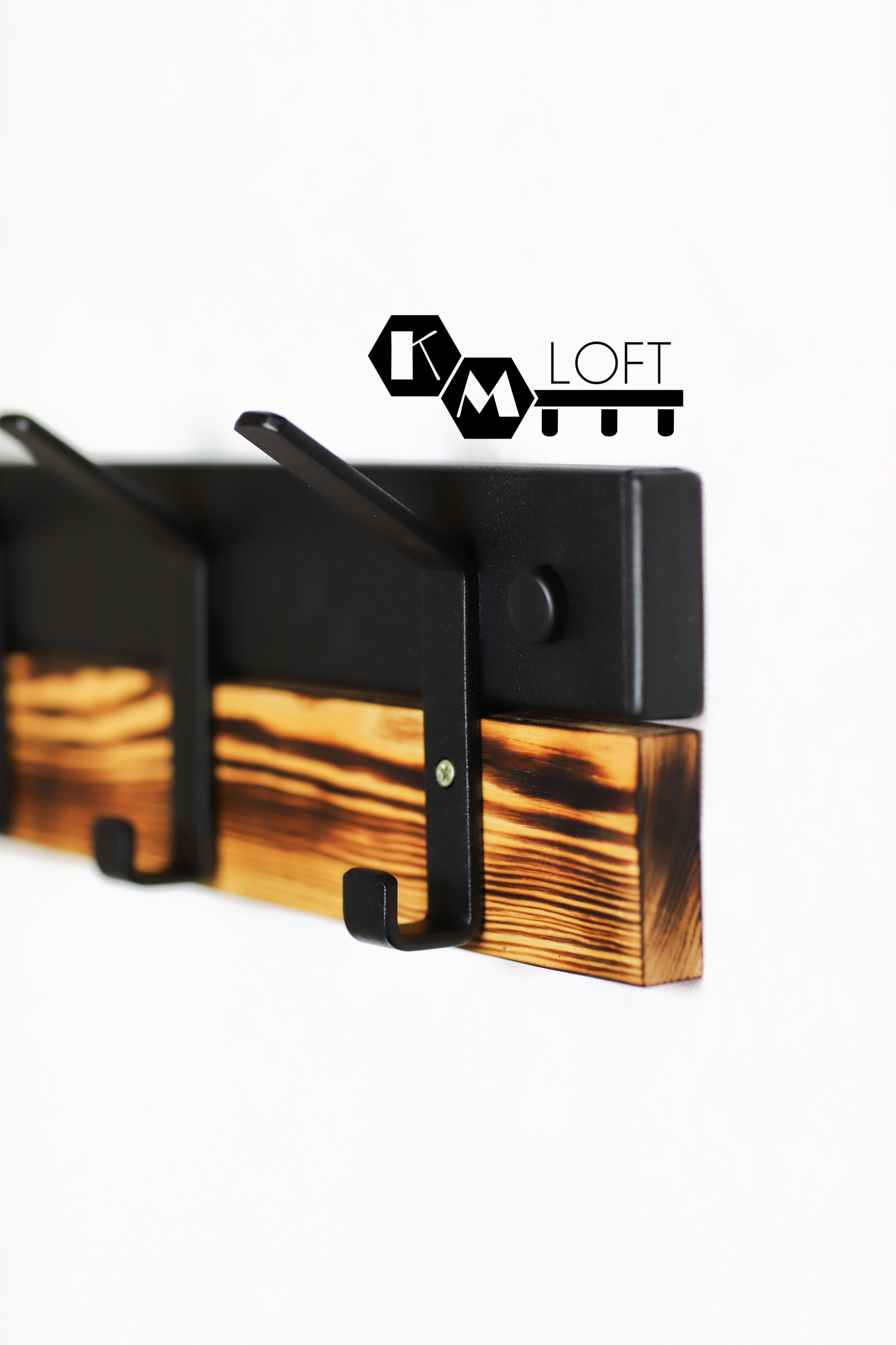 Wieszak ścienny industrialny loft przedpokój 60cm Szerokość mebla 50 cm