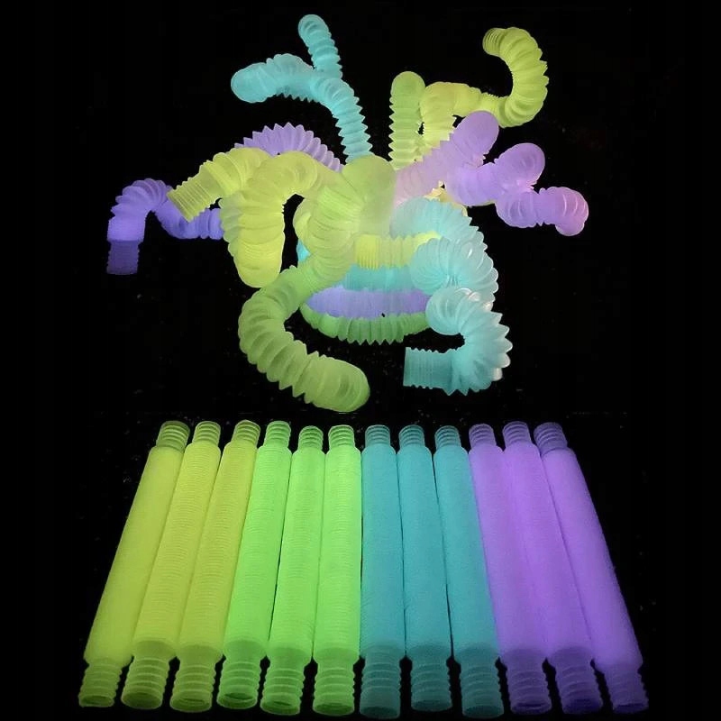 RURKI DO ROZCIĄGANIA RURKA SENSORYCZNA POP TUBE ŚWIECĄCA FLUORESCENCYJNA Materiał plastik