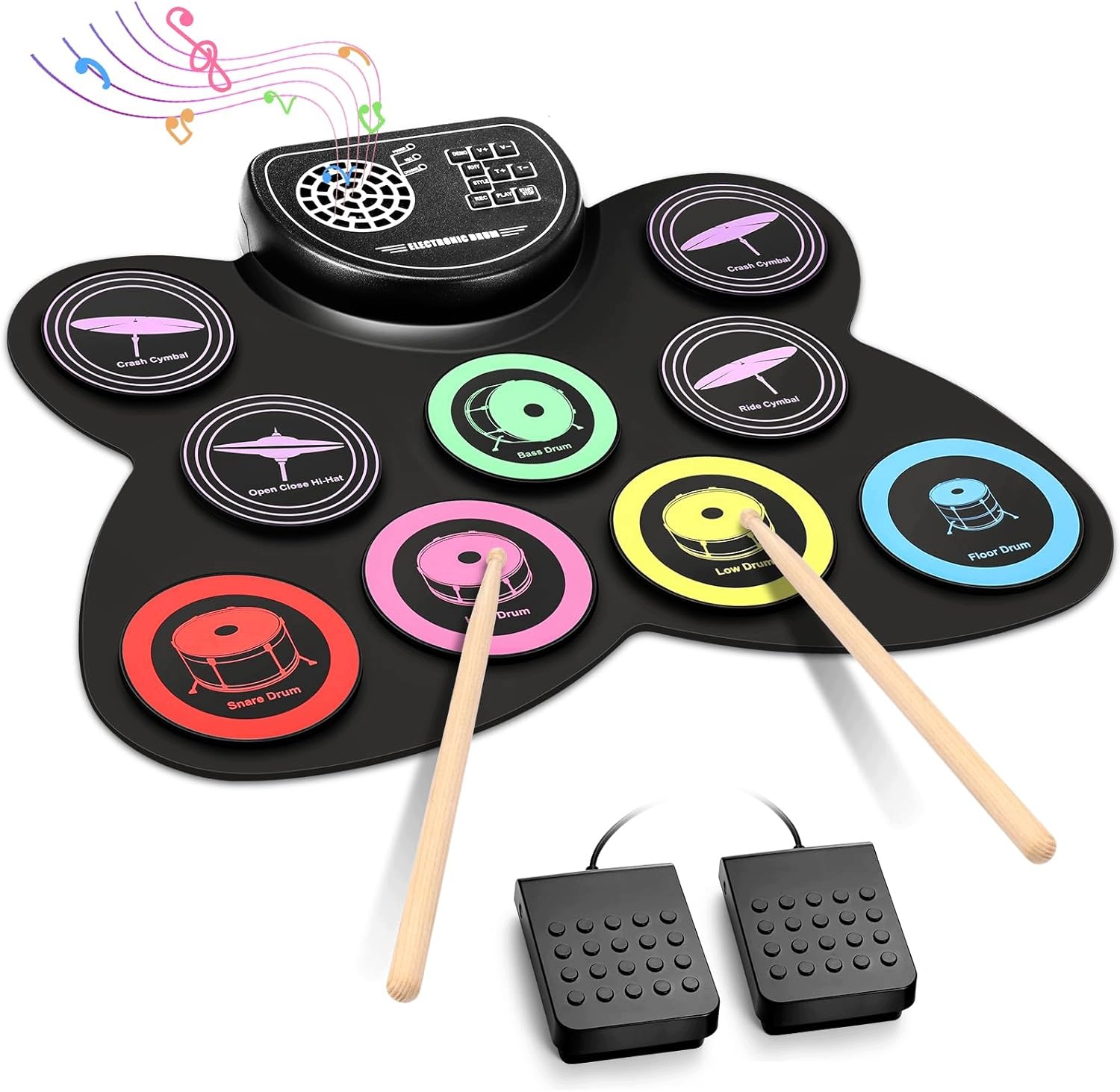 Elektronická Bicí Souprava, 9 Padů, Rolovací Elektrické Bicí