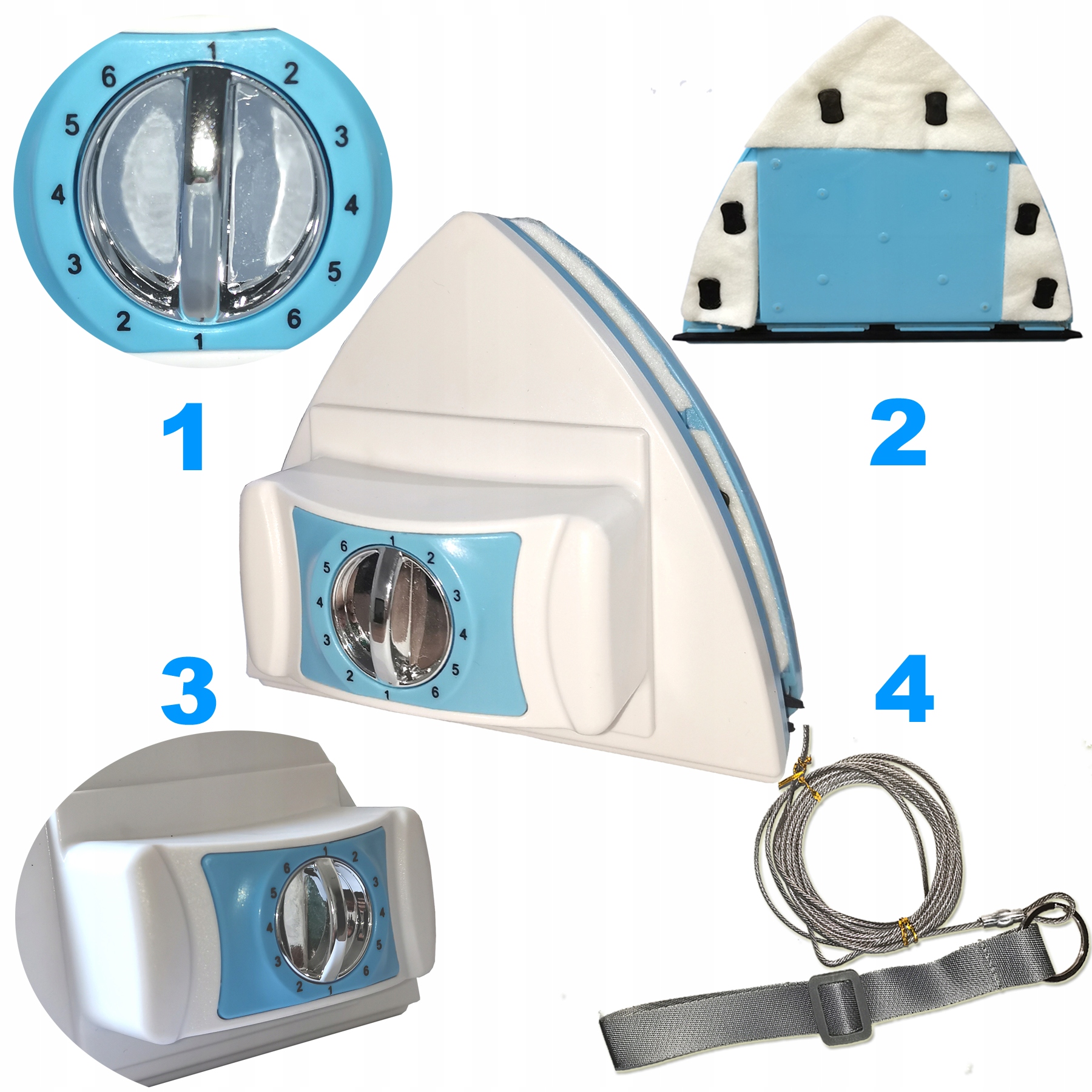 Magnetická Myjka Na Okna Pro 1-3 Vrstvá Skla, 6 Rychlostí, Nastavení 8-40 MM
