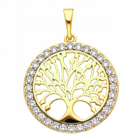 ZAWIESZKA ZŁOTA STAL CHIRURGICZNA DRZEWKO 18K