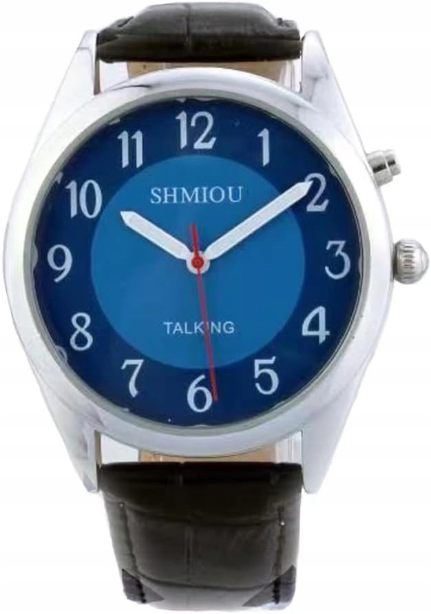Italské náramkové hodinky XM-IT-220410 pro seniory, silný zvuk, černý řemínek