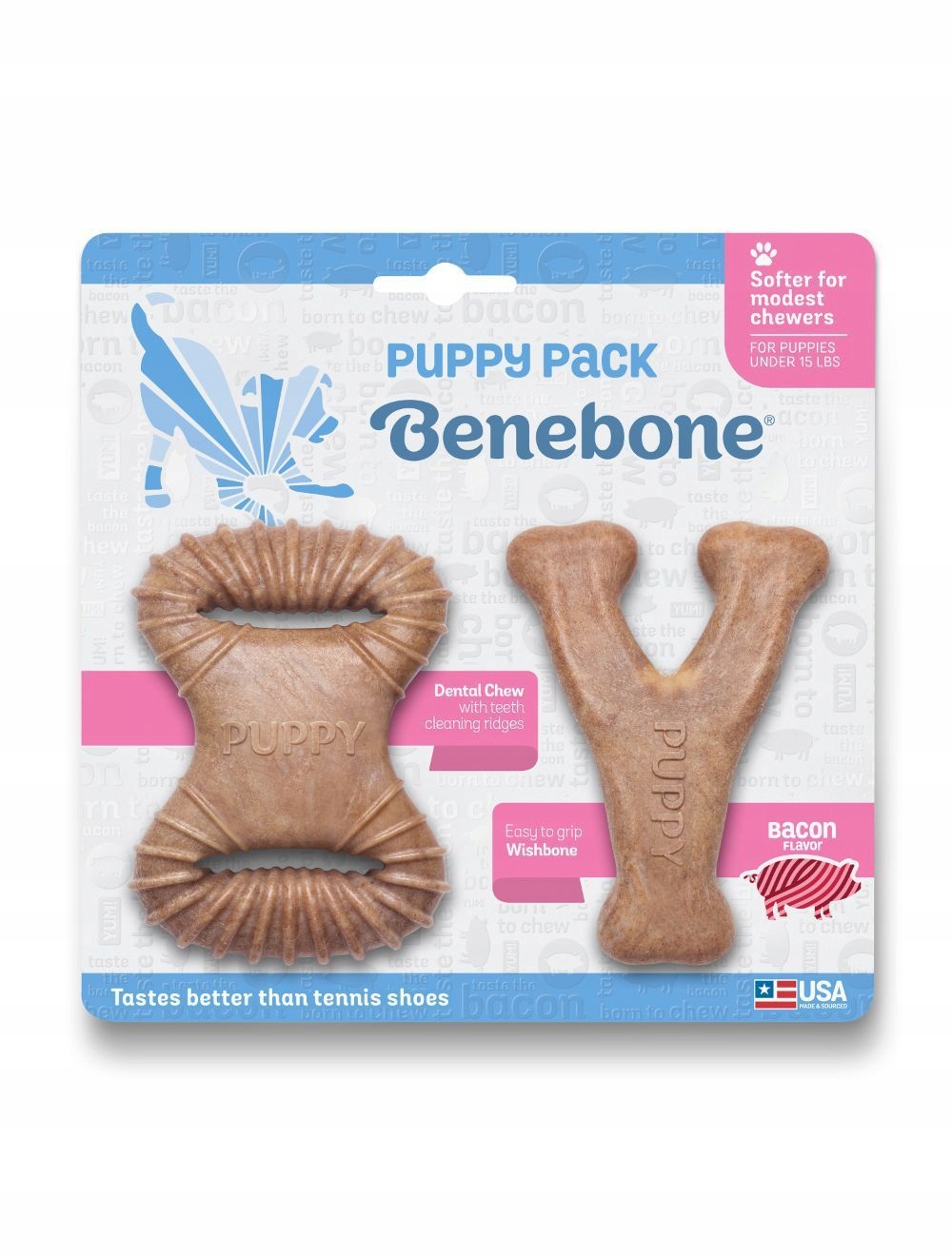 Levně Benebone Sada Pro Štěňata 2 Ks: Dentální Kost/klobouk 10 CM