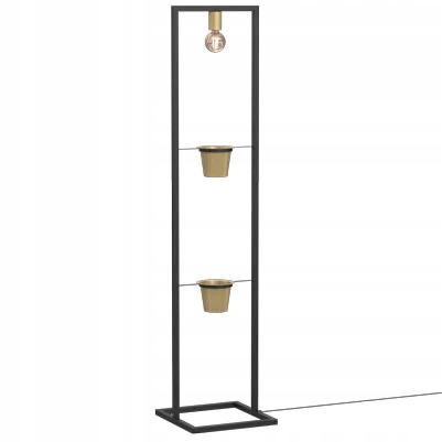 Stojacia podlahová lampa čierna zlatá s kvetinovým záhonom do obývačky 152 cm Luminex