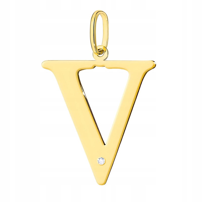Zlatý Přívěsek 585 Písmenko V s Briliantem 0,005 ct