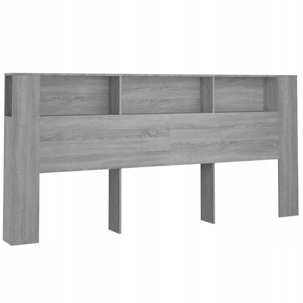Čelo s policemi, šedý dub sonoma, 220 x 18,5 x 104,5 cm