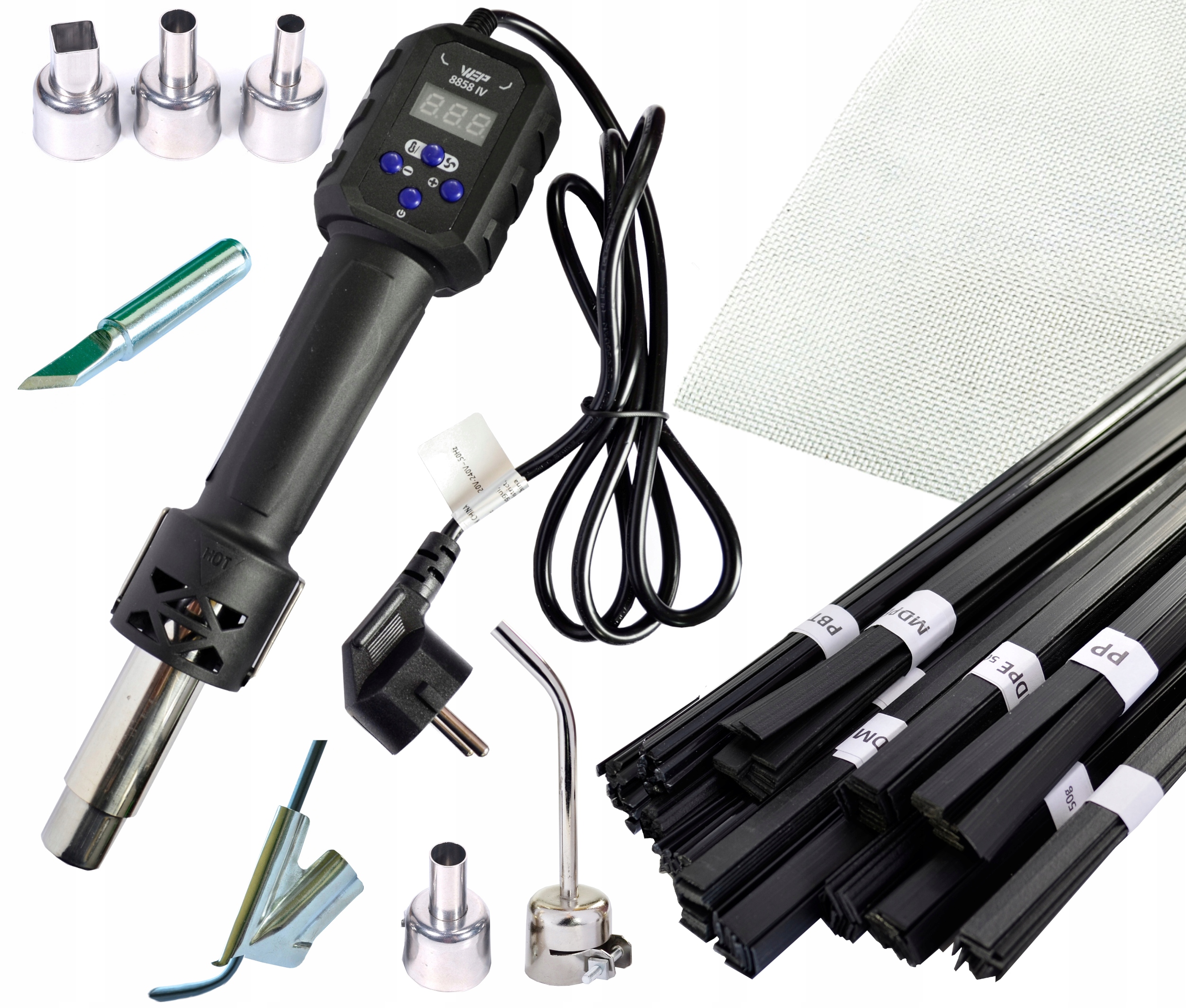 Spawarka do plastiku WEP 8858-IV +6dysz BUT Siatka Spoiwa