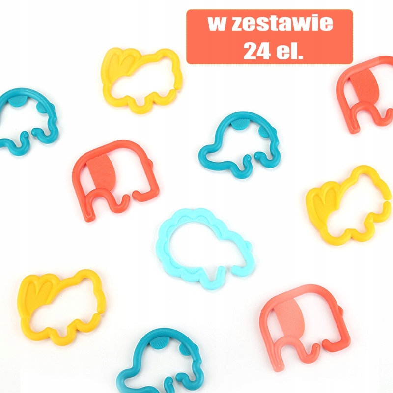

Gryzaki Zawieszki dla Niemowląt Sensoryczne 24 el.