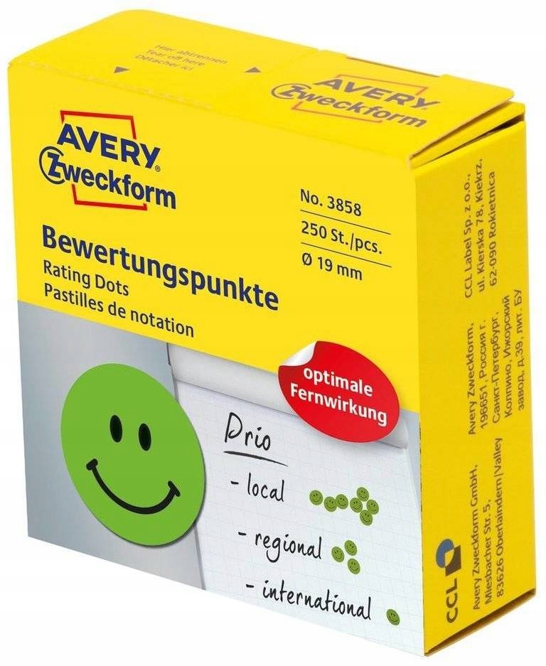 

Naklejki samoprzylepne uśmiechnięta buźka 250 szt.