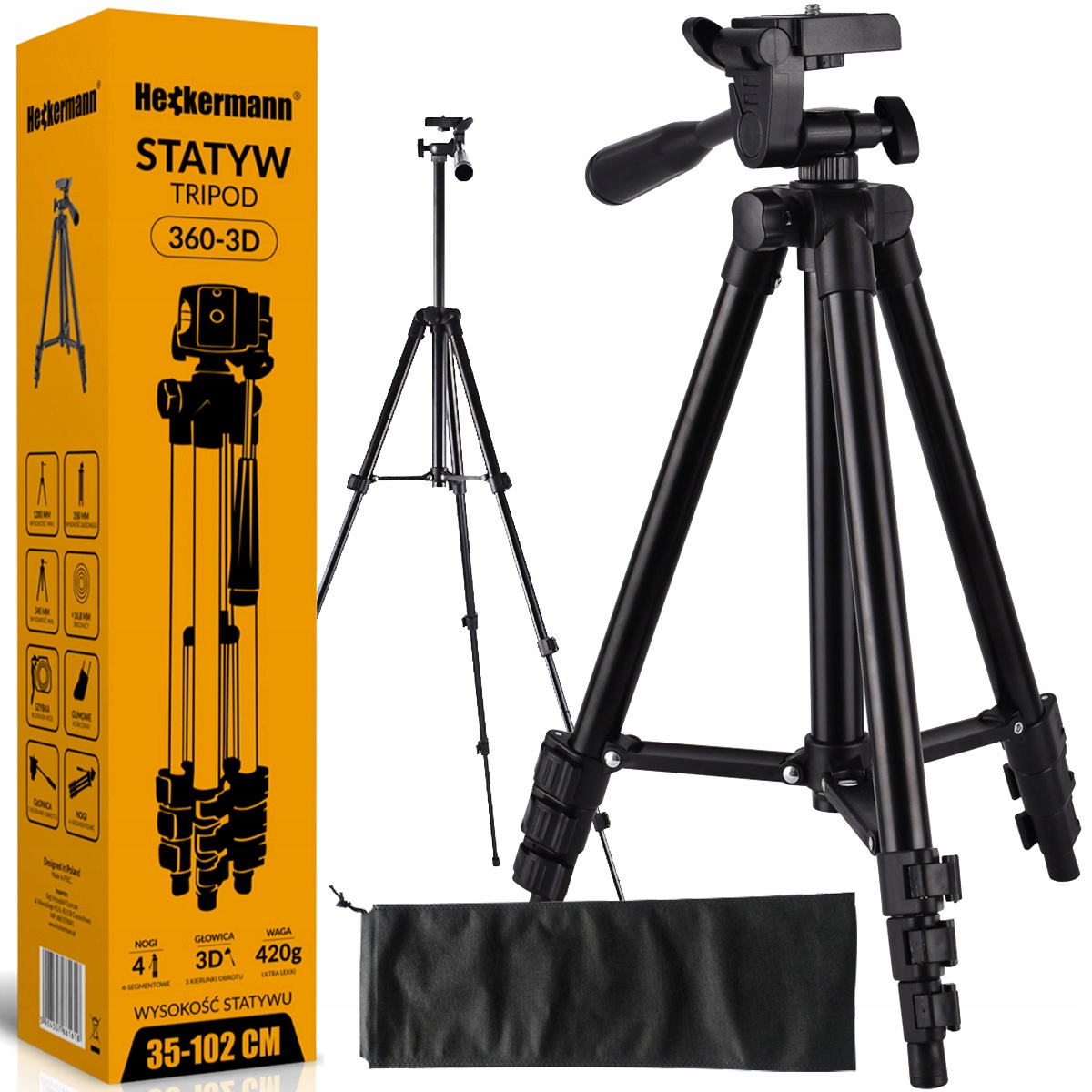 

Statyw Tripod 102CM Do Poziomicy Laserowej Futerał
