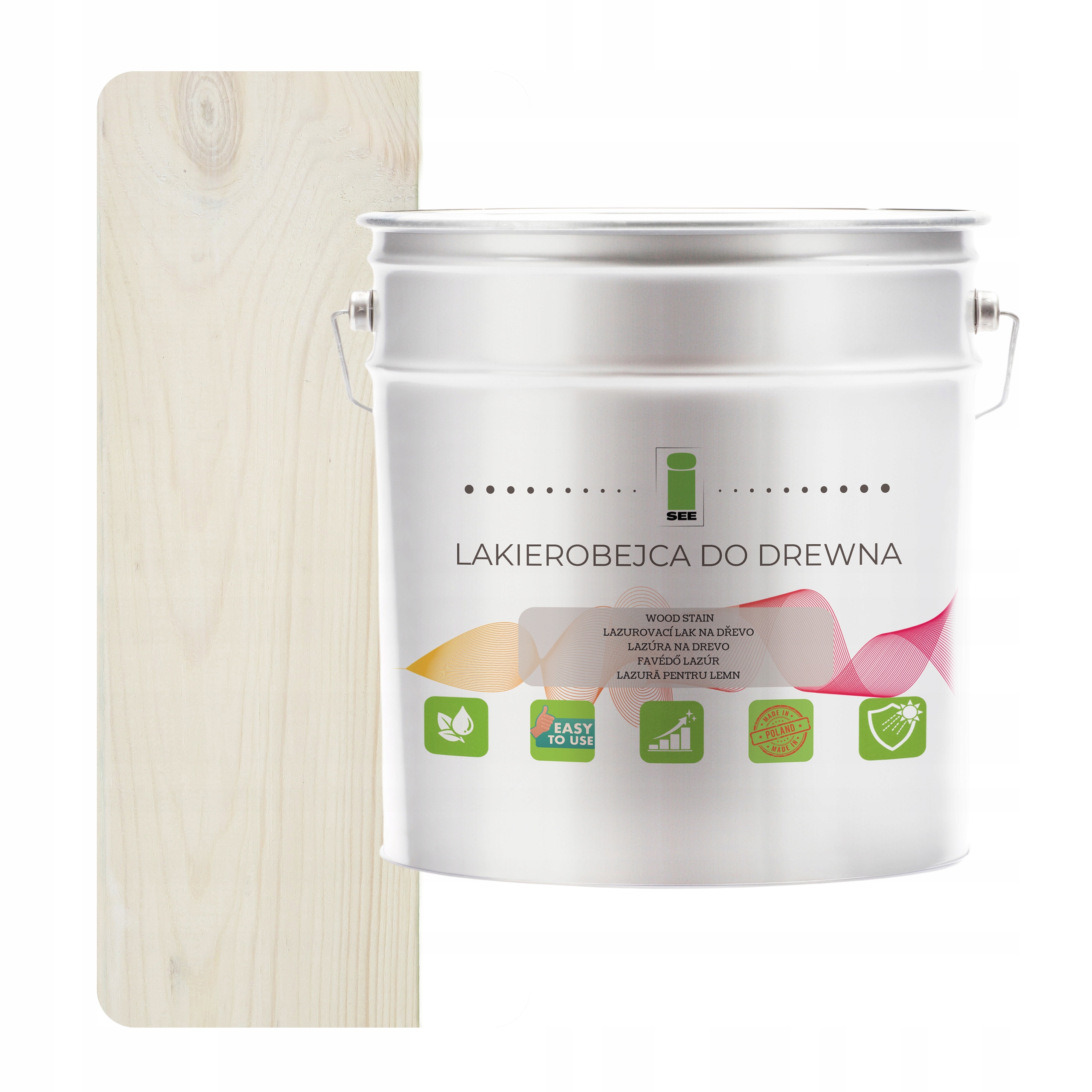 Lak na dřevo bílá hydrofobní saténová tkanina bez zápachu 3v1 5L Ral 9003