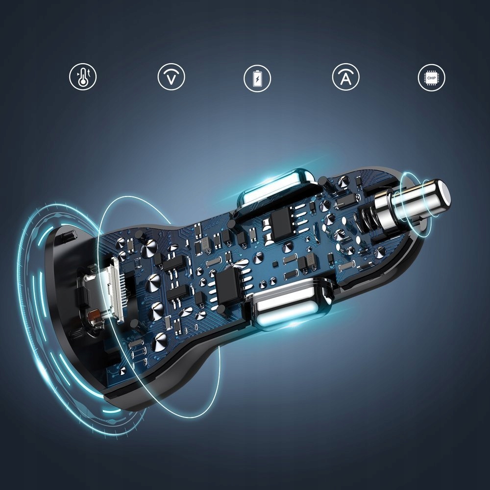 SZYBKA ładowarka samochodowa USB / Typ C QC 38W ! Producent inny