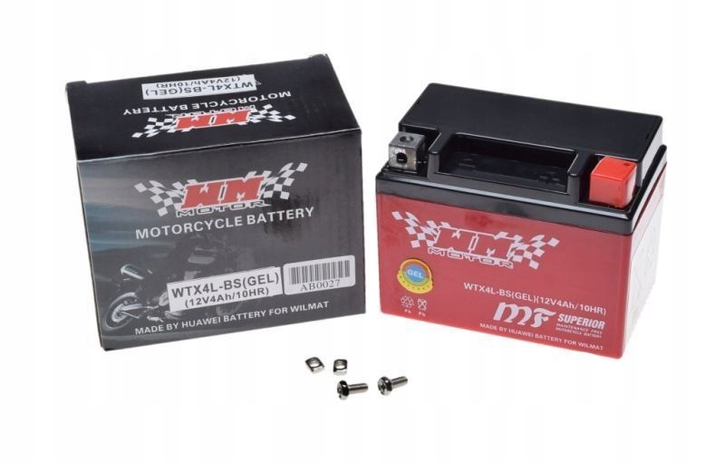 Akumulator Żelowy WTX4L-BS YTX4L-BS Wm Motocyklowy Agm 12V 4AH 50A