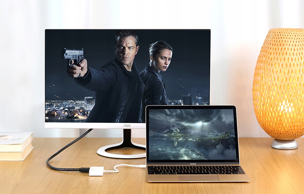 UGREEN WYTRZYMAŁY ADAPTER PRZEJŚCIÓWKA VIDEO USB-C DO HDMI VGA 4K1080P Model MM123