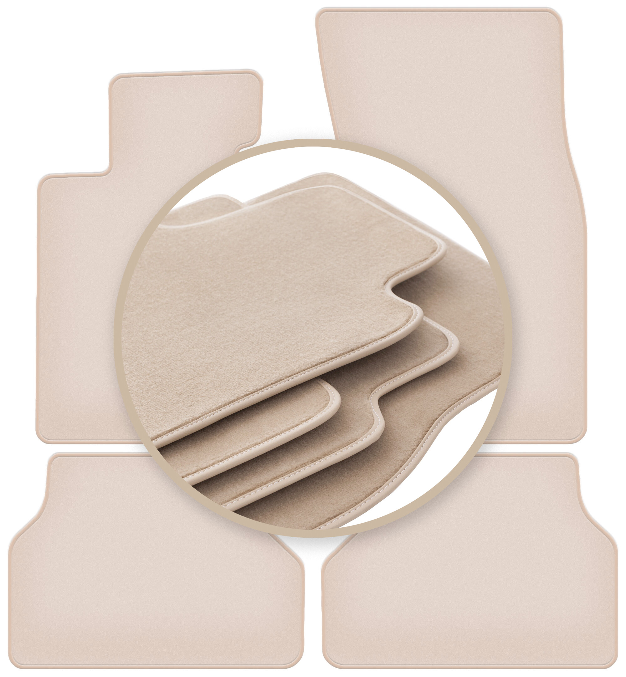 Velúrové koberčeky 10 mm Premium pre: Bmw 5 E61 suchý zips kombi, avant 2003-2010