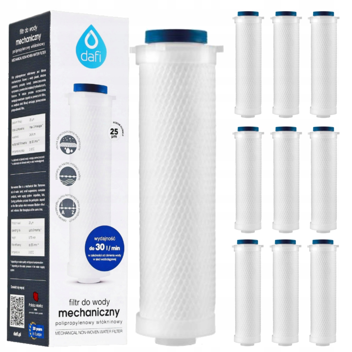 10 x Průtokový filtr Dafi polypropylenový 25 µ m