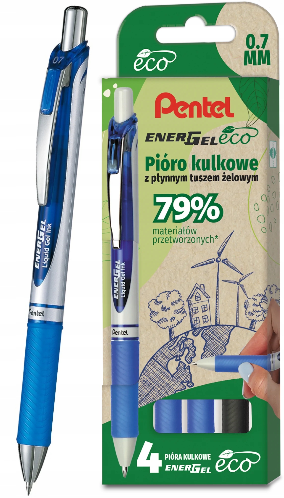 

Pióro Kulkowe Pentel Energel Eco BL77 4 sztuki