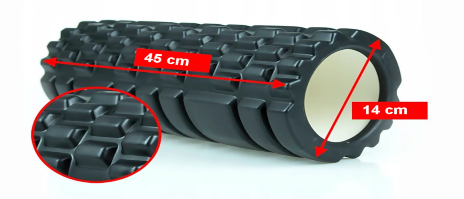DUŻY WAŁEK DO MASAŻU PLECÓW NÓG MASAŻER ROLER 45cm DO ROLOWANIA MIĘŚNI EAN (GTIN) 5907769860843