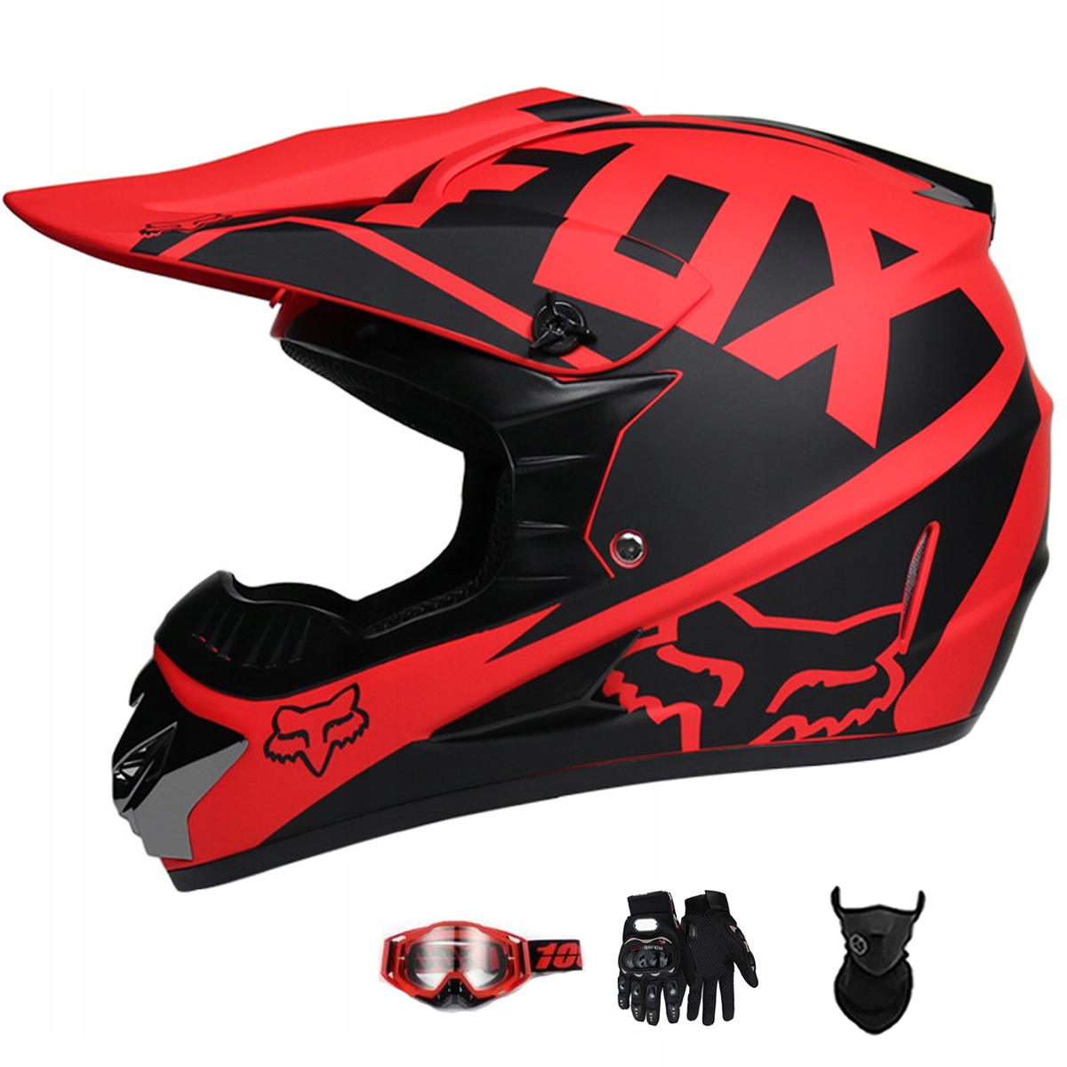 Motocyklová Přilba Lehká Enduro Quada Brýle Rukavice Maska M