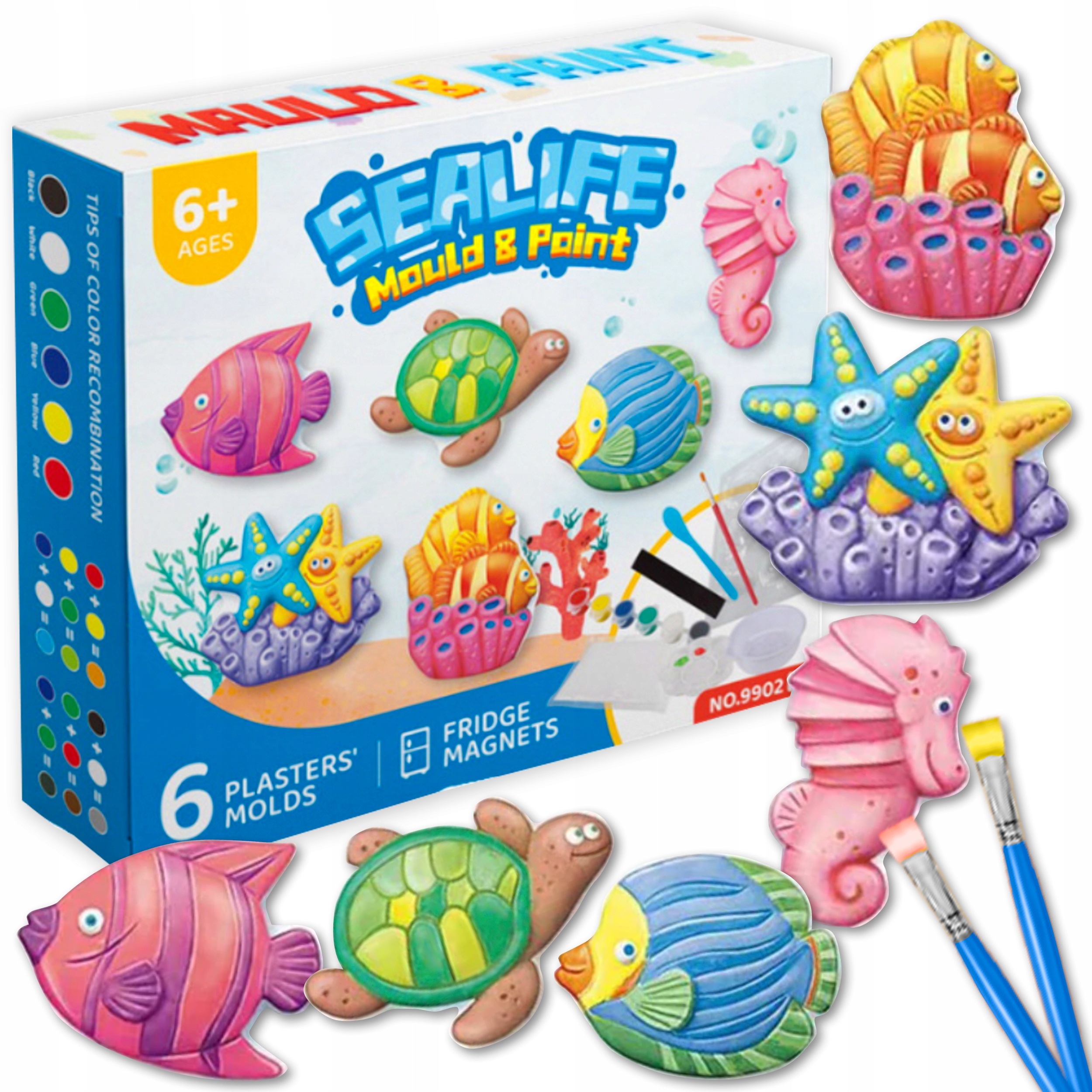 ZESTAW DO TWORZENIA FIGUREK GIPSOWYCH MAGNESÓW ZWIERZĘTA MORSKIE DIY 3D