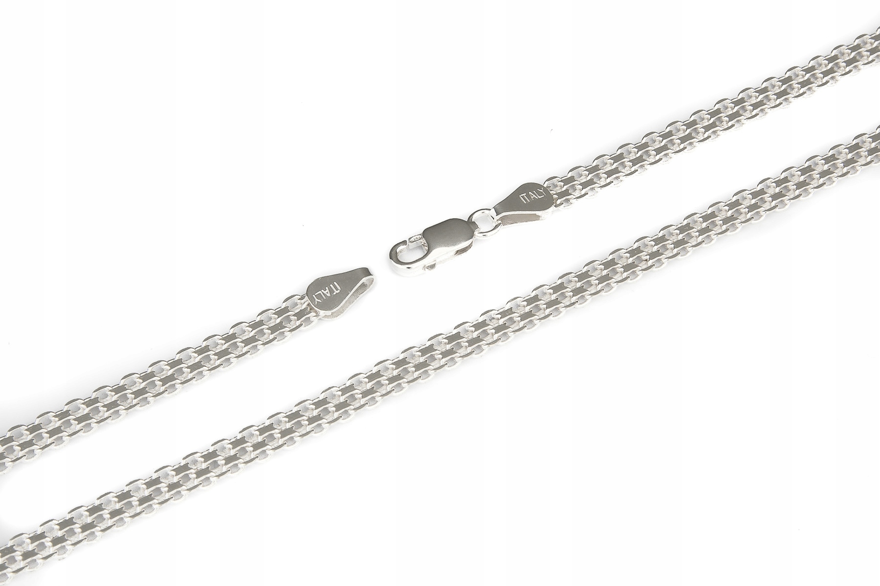 Krásný Stříbrný Řetízek Bismarck 42 CM 4,5 MM Italy Dárek