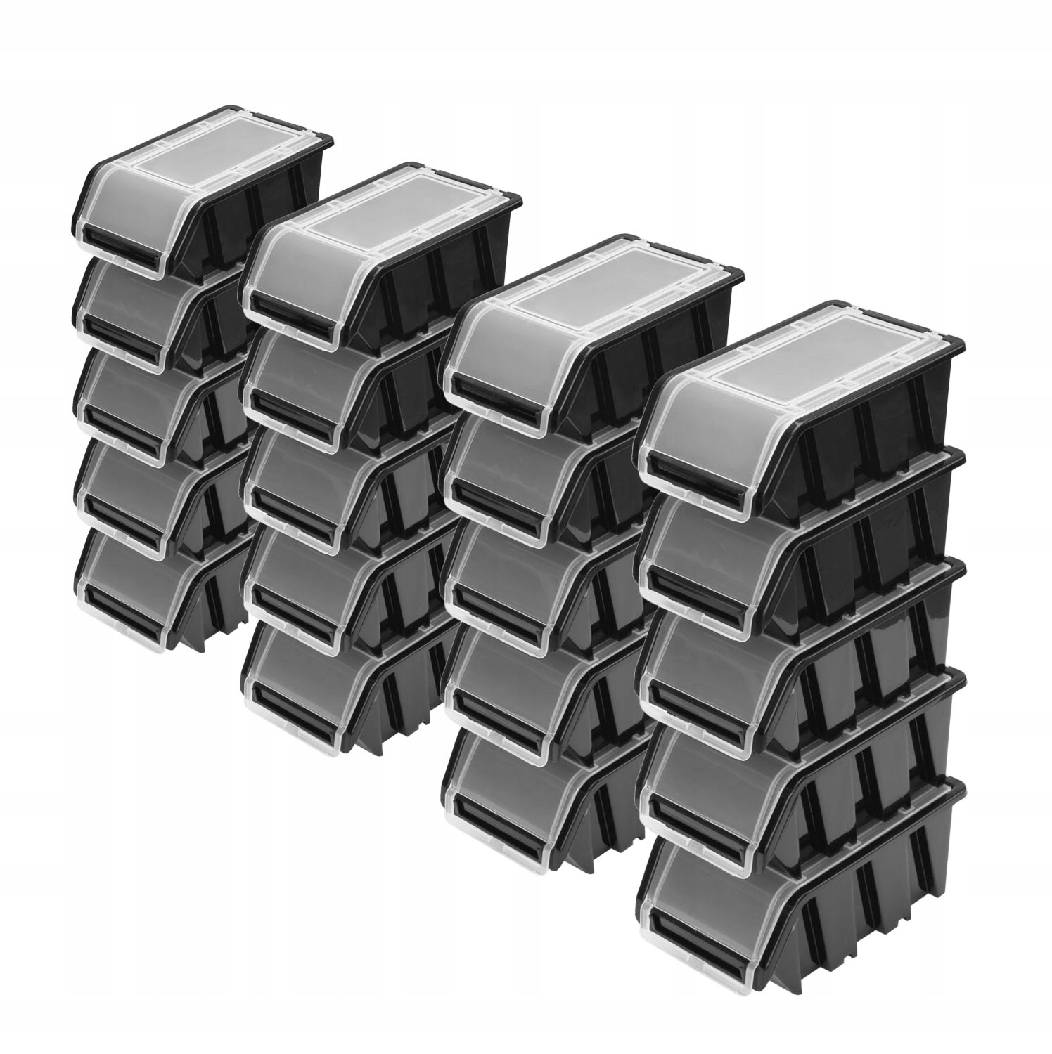 20x Pojemnik zamykany kuweta NPKL8 KTR20F CZARNY