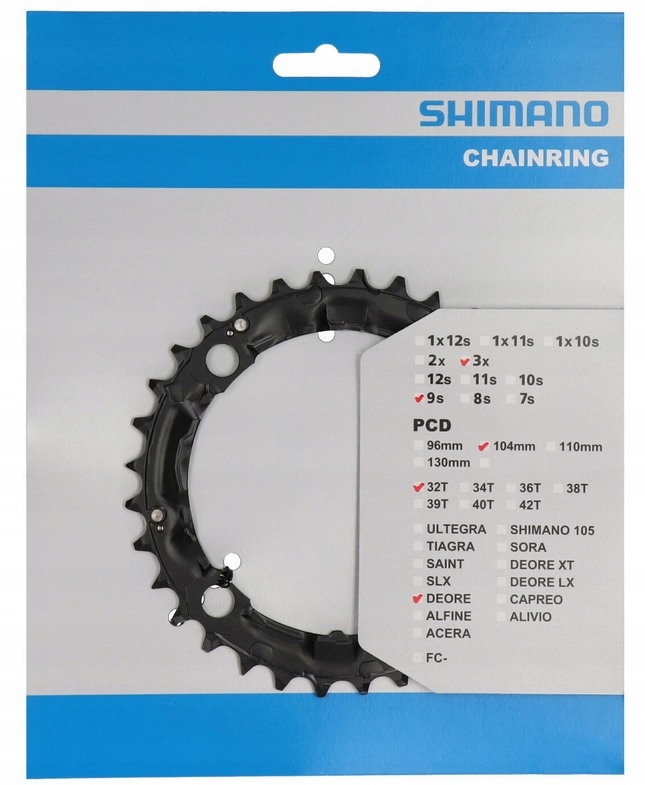 Zębatka korby Shimano Deore FC-M480 32T czarna