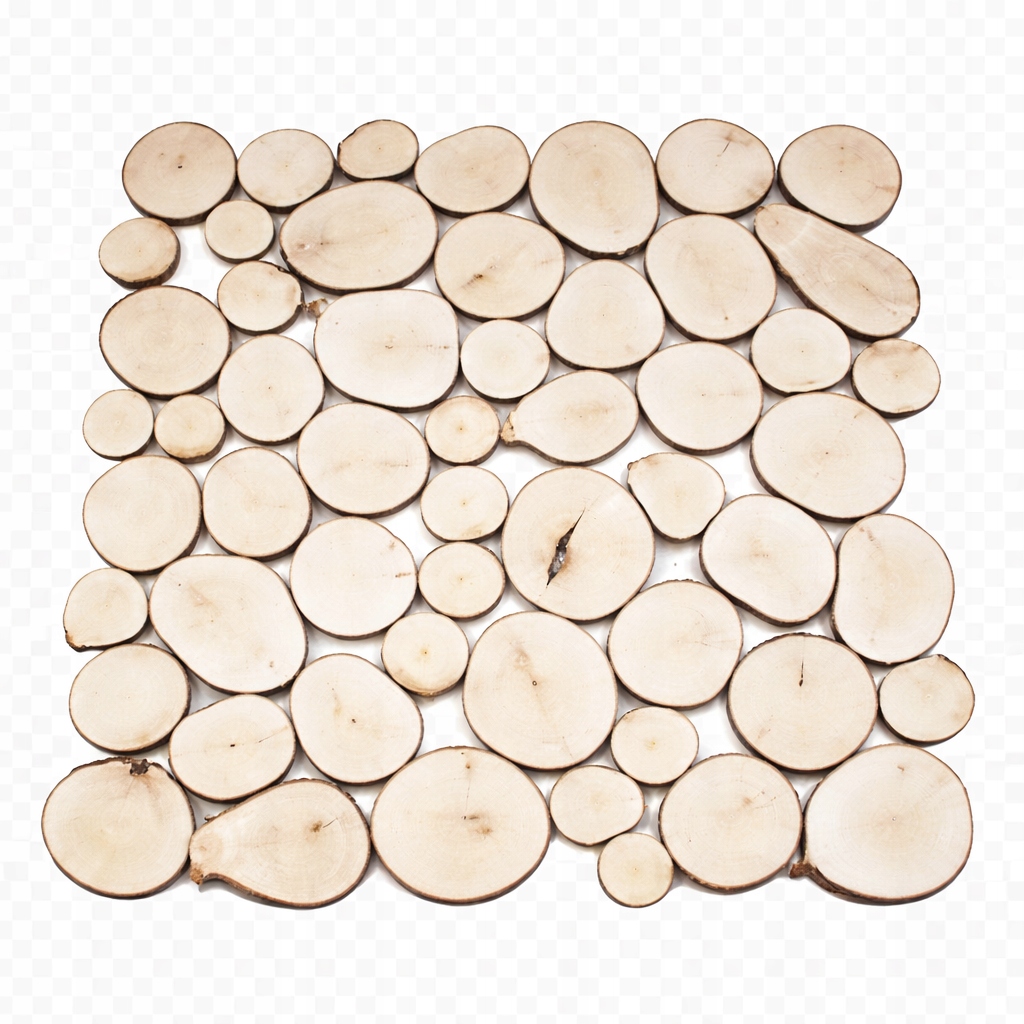 Dřevěné pláty bříza na zeď 1 m2 broušená dekorace Loft 8-16 cm Sada