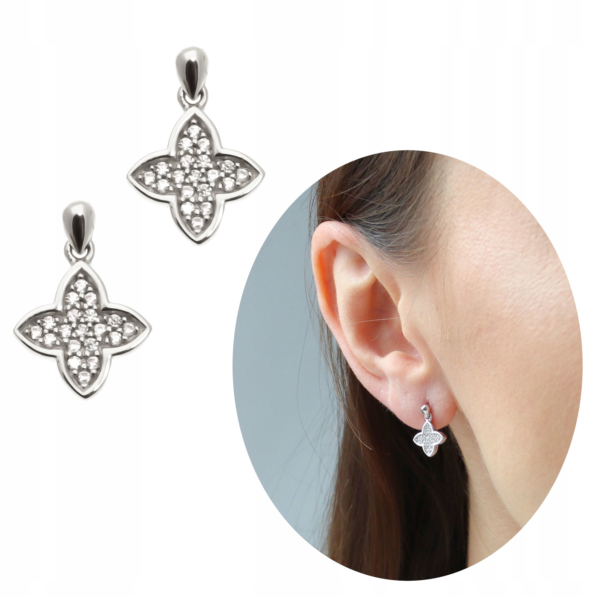 

Kolczyki srebrne lilia kwiat kwiatek wiszące 925