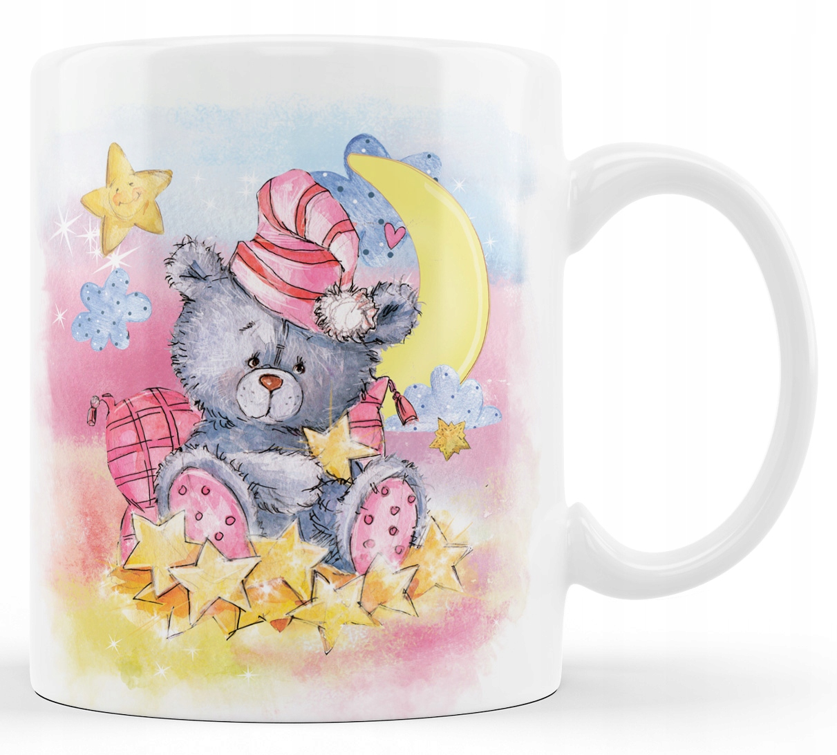 

Kubek dziecięcy z misiem. Uroczy miś na gwiazdkach