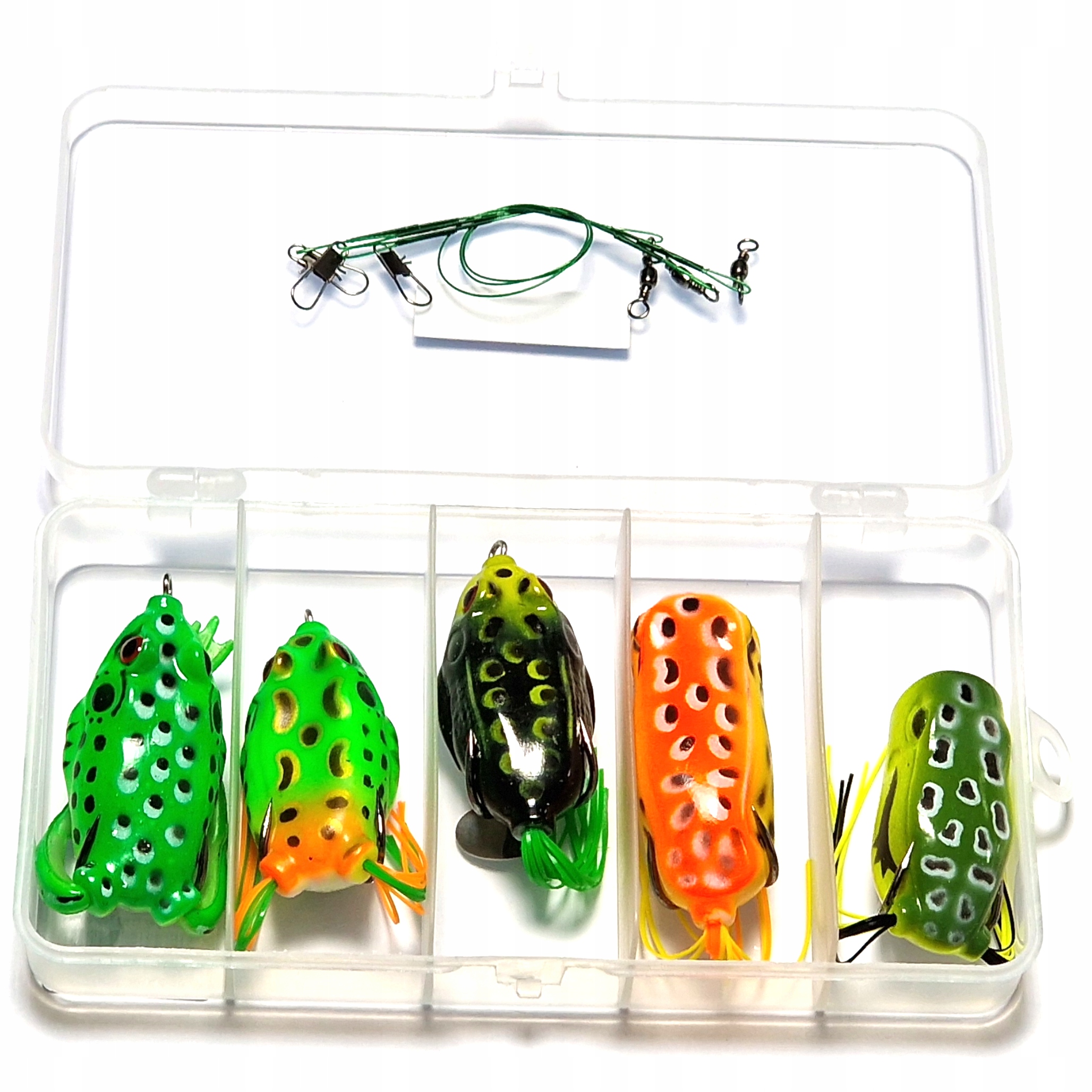 Przynęta WĘDKARSKA popper SZCZUPAK SUM Powierzchniowa ŻABA Zestaw stalki