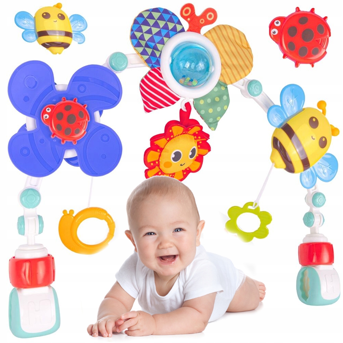 

Pałąk Łuk z Zabawkami do Łóżeczka Wózka Zwierzątka