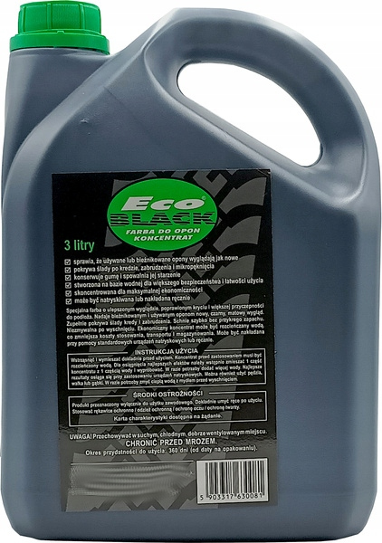 Farba do opon dressing czarny EcoBlack koncentrat 1:1 wodna 3L konserwant