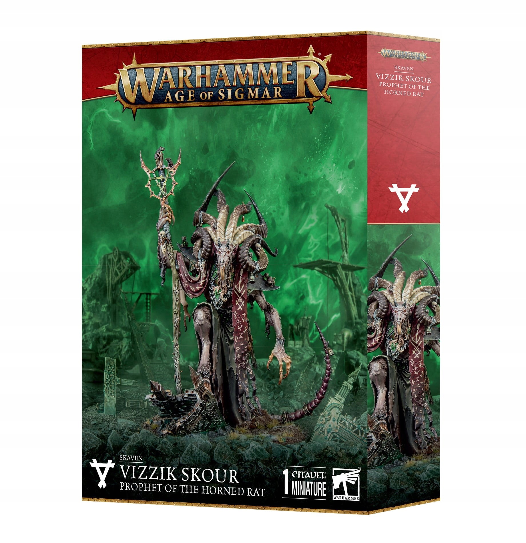Warhammer Aos Skaven Vizzik Skour Prophet Horned Rat