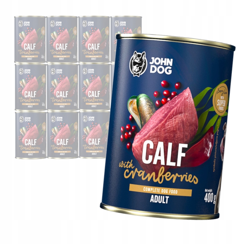 John Dog Adult Telecí Brusinky Pro Psa 12x400g